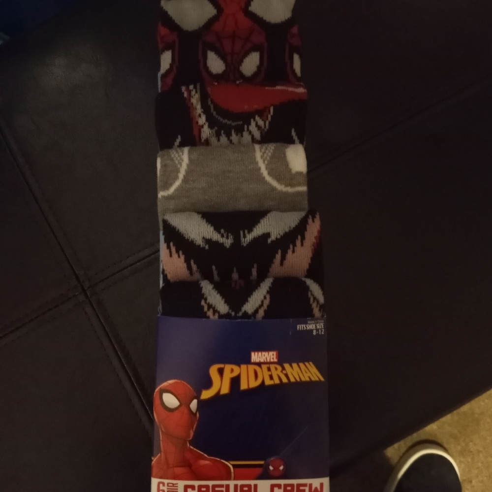 6 pairs marvel Spiderman socks adult size 8-12